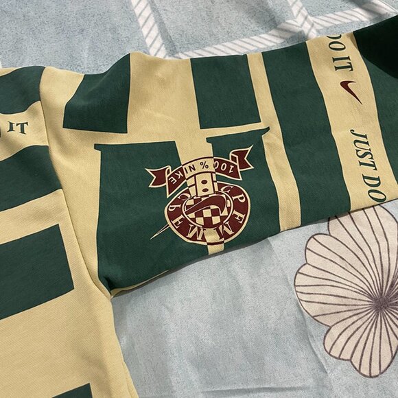 Nike Green Cream Colorblock Polo Shirt - Picture 7 of 8